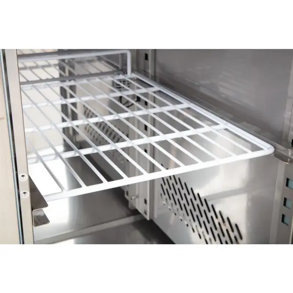 Koelwerkbank | U-SERIE | 553L | 4 Deuren (1/1 GN) | -2°C/+8°C | Geforceerd | Wielen (Geremd) | 2230x700x850(h)mm