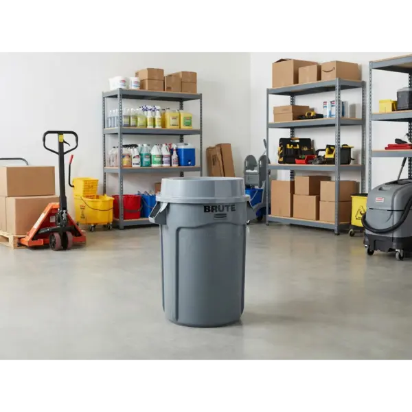 Deksel | Kunststof | Grijs | Rubbermaid BRUTE Afvalbakken | Rond Gat | Ø568x127(h)mm