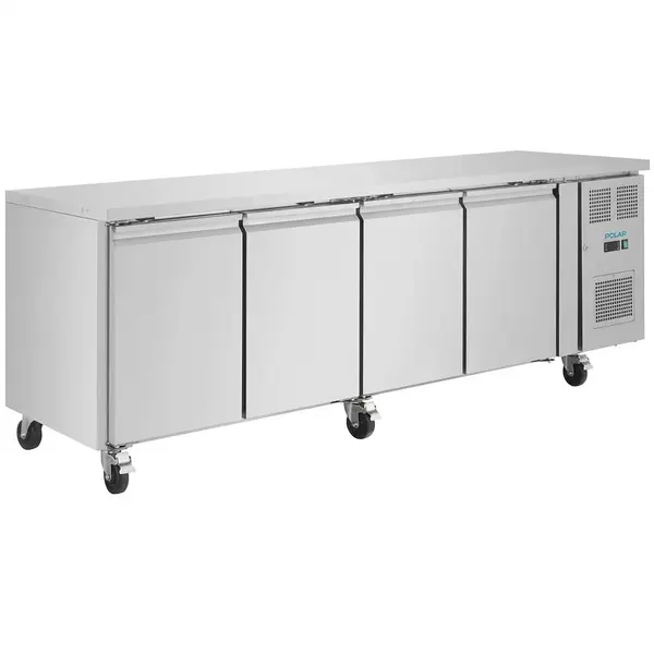 Koelwerkbank | U-SERIE | 553L | 4 Deuren (1/1 GN) | -2°C/+8°C | Geforceerd | Wielen (Geremd) | 2230x700x850(h)mm