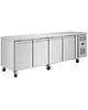 Polar Koelwerkbank | U-SERIE | Energiezuinig | 553L | 4 Deuren (1/1 GN) | -2°C/+8°C | Geforceerd | Wielen (Geremd) | 2230x700x850(h)mm 