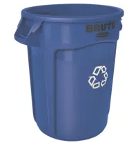 Rubbermaid Afvalbak | BRUTE | Kunststof | Blauw/Wit | 121.1L | Open | Ø555x692(h)mm 