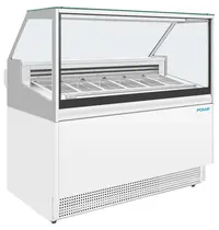 Polar Schepijsvitrine | U-SERIE | 6x 5L | -16°C/-18°C | Geforceerd | 1276x725x1282(h)mm