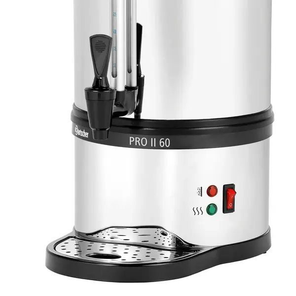 Koffiepercolator | PRO II | RVS/Zwart | 9L | 1.2kW (230V) | Enkelwandig | Lekbak | 310x320x540(h)mm