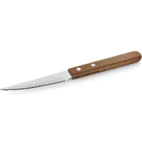 ESSENTIALS Steakmessen | RVS/Hout | 12 Stuks | Lengte 210mm