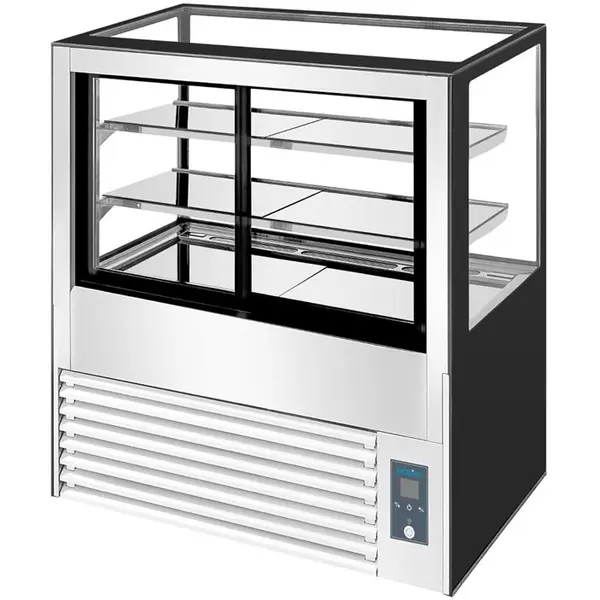 Koelvitrine | U-SERIE | 385L | RVS/Zwart | +2°C/+8°C | Geforceerd | 3 Niveaus | Wielen | 1200x680x1200(h)mm