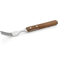 ESSENTIALS Steakvorken | RVS/Hout | 12 Stuks | Lengte 200mm