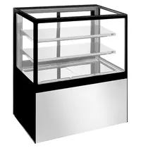 Polar Koelvitrine | U-SERIE | 485L | RVS/Zwart | +2°C/+8°C | Geforceerd | 3 Niveaus | Wielen | 1500x680x1200(h)mm