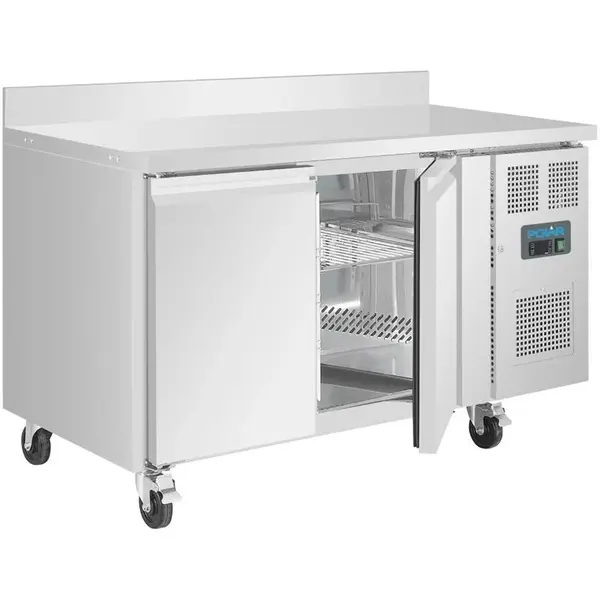 Koelwerkbank | U-SERIE | Energiezuinig | 282L | 2 Deuren (1/1 GN) | -2°C/+8°C | Geforceerd | Achteropstand | Wielen (Geremd) | 1360x700x950(h)mm