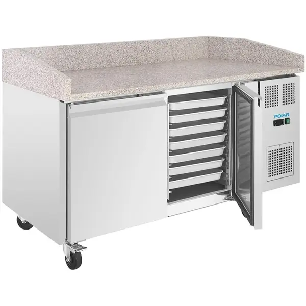 Pizzawerkbank | U-SERIE | Energiezuinig | 428L | 2 Deuren (EN600X400) | +2°C/+8°C | Geforceerd | 1510x800x1000(h)mm