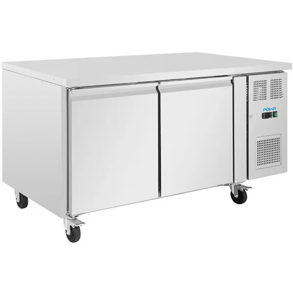 Bakkerij Koelwerkbank | U-SERIE | 427L | 2 Deuren (EN600x400) | +2°C/+8°C | Geforceerd | Wielen (Geremd) | 1510x800x860(h)mm