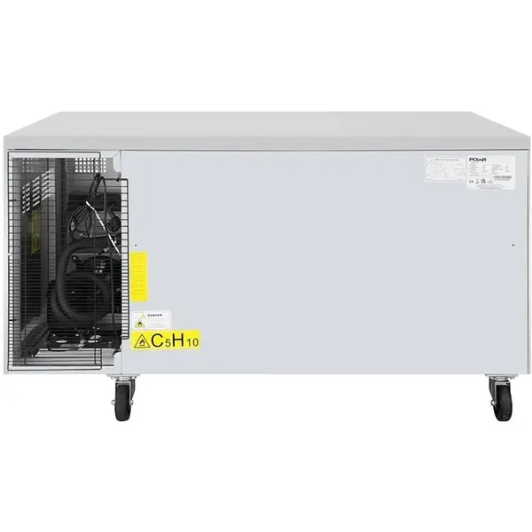 Bakkerij Koelwerkbank | U-SERIE | 427L | 2 Deuren (EN600x400) | +2°C/+8°C | Geforceerd | Wielen (Geremd) | 1510x800x860(h)mm