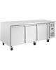 Polar Bakkerij Koelwerkbank | U-SERIE | Energiezuinig | 634L | 3 Deuren (EN600x400) | +2°C/+8°C | Geforceerd | Wielen (Geremd) | 2020x800x860(h)mm 