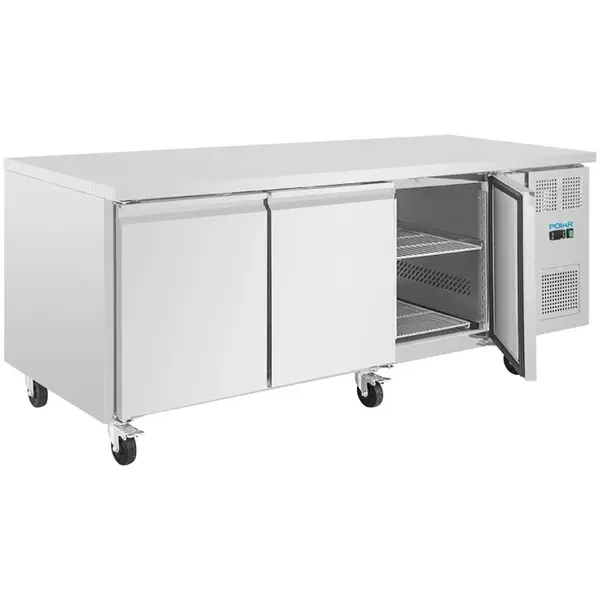 Bakkerij Koelwerkbank | U-SERIE | 634L | 3 Deuren (EN600x400) | +2°C/+8°C | Geforceerd | Wielen (Geremd) | 2020x800x860(h)mm