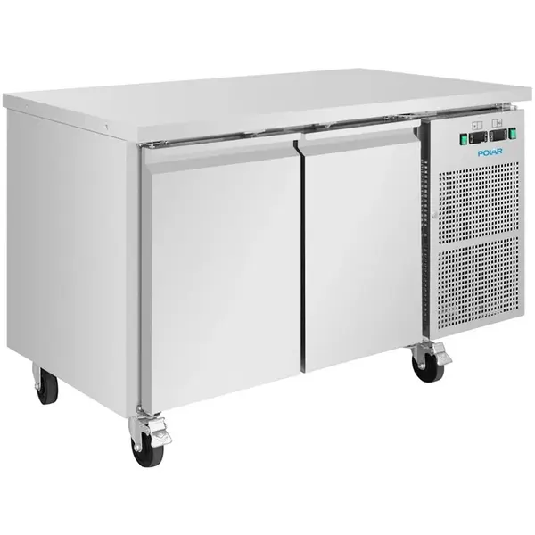 Koel-/Vrieswerkbank | U-SERIE | 124L (1/1 GN) | 2 Deuren | -2°C/+8°C | Geforceerd | Wielen (Geremd) | 1360x700x860(h)mm