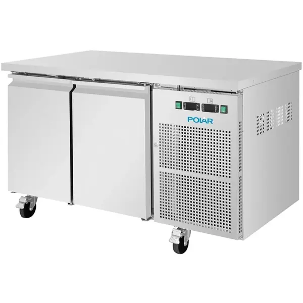 Koel-/Vrieswerkbank | U-SERIE | 124L (1/1 GN) | 2 Deuren | -2°C/+8°C | Geforceerd | Wielen (Geremd) | 1360x700x860(h)mm