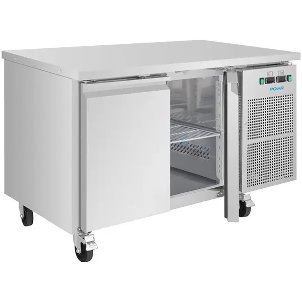 Koel-/Vrieswerkbank | U-SERIE | 124L (1/1 GN) | 2 Deuren | -2°C/+8°C | Geforceerd | Wielen (Geremd) | 1360x700x860(h)mm