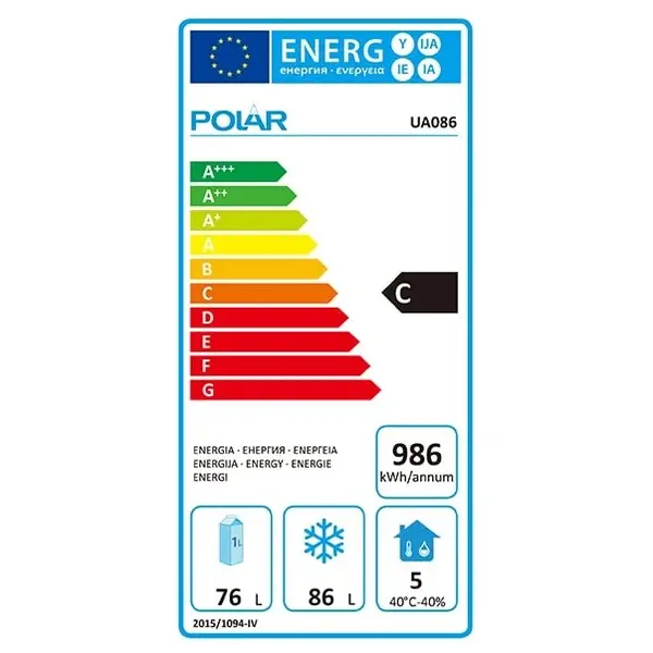 Koel-/Vrieswerkbank | U-SERIE | 124L (1/1 GN) | 2 Deuren | -2°C/+8°C | Geforceerd | Wielen (Geremd) | 1360x700x860(h)mm