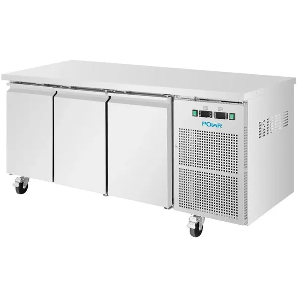 Koel-/Vrieswerkbank | U-SERIE | 314L (1/1 GN) | 3 Deuren | -2°C/+8°C | Geforceerd | Wielen (Geremd) | 1795x700x860(h)mm