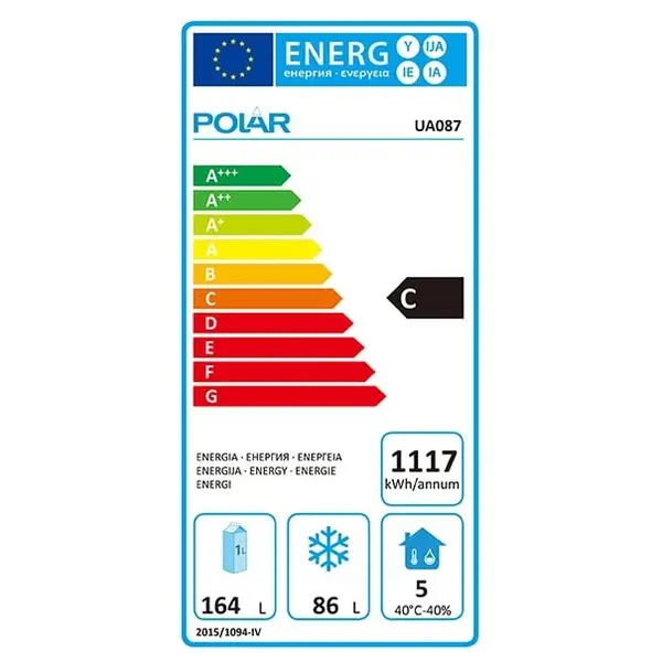 Koel-/Vrieswerkbank | U-SERIE | 314L (1/1 GN) | 3 Deuren | -2°C/+8°C | Geforceerd | Wielen (Geremd) | 1795x700x860(h)mm