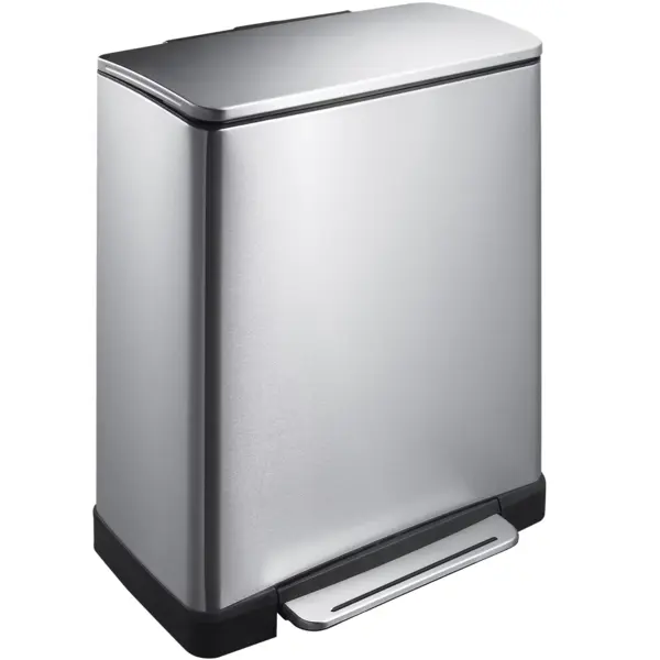 Pedaalemmer | E-CUBE | RVS | 46L | Klapdeksel | Anti Fingerprint | Afvalscheiding | 500x345x650(h)mm