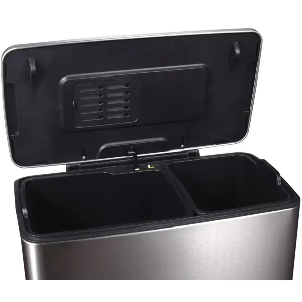 Pedaalemmer | E-CUBE | RVS | 46L | Klapdeksel | Anti Fingerprint | Afvalscheiding | 500x345x650(h)mm