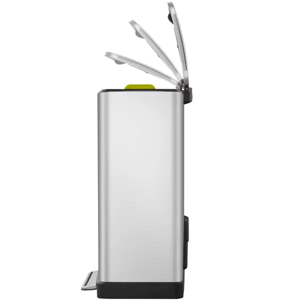 Pedaalemmer | E-CUBE | RVS | 46L | Klapdeksel | Anti Fingerprint | Afvalscheiding | 500x345x650(h)mm