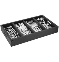 Pujadas Bestekbak | Hout | Zwart | 4-vaks | 1/1 GN | 539x335x77(h)mm