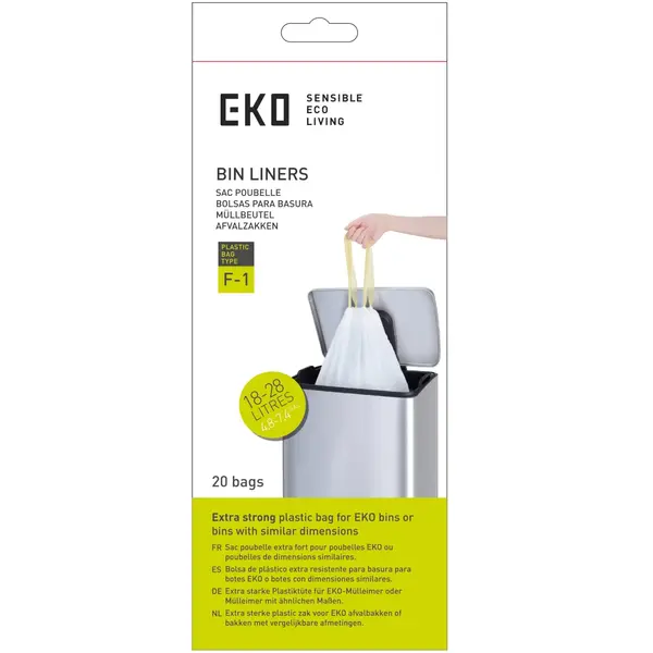 Afvalzakken | Kunststof | Wit | 30.3L | EKO Afvalbakken | 480 Stuks | 490x680(h)mm