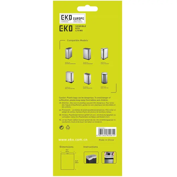 Afvalzakken | Kunststof | Wit | 30.3L | EKO Afvalbakken | 480 Stuks | 490x680(h)mm