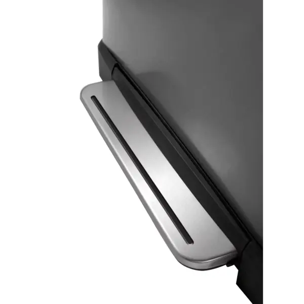 Pedaalemmer | E-CUBE | RVS | Zwart | 46L | Klapdeksel | Anti Fingerprint | Afvalscheiding | 500x345x650(h)mm