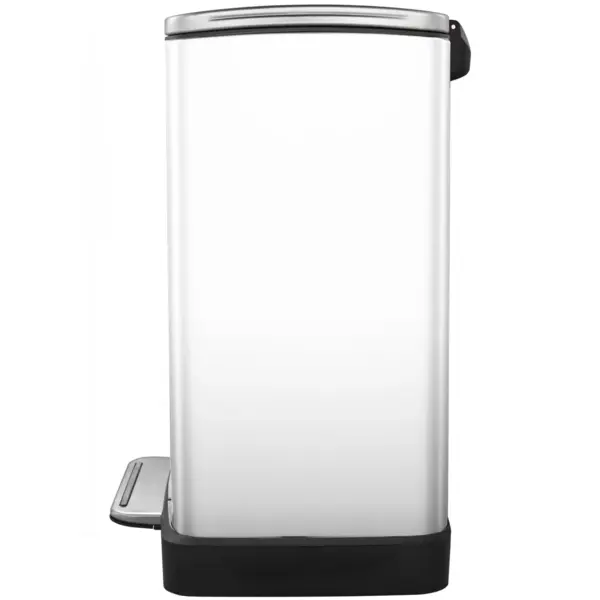 Pedaalemmer | E-CUBE | RVS | Wit | 46L | Klapdeksel | Anti Fingerprint | Afvalscheiding | 500x345x650(h)mm
