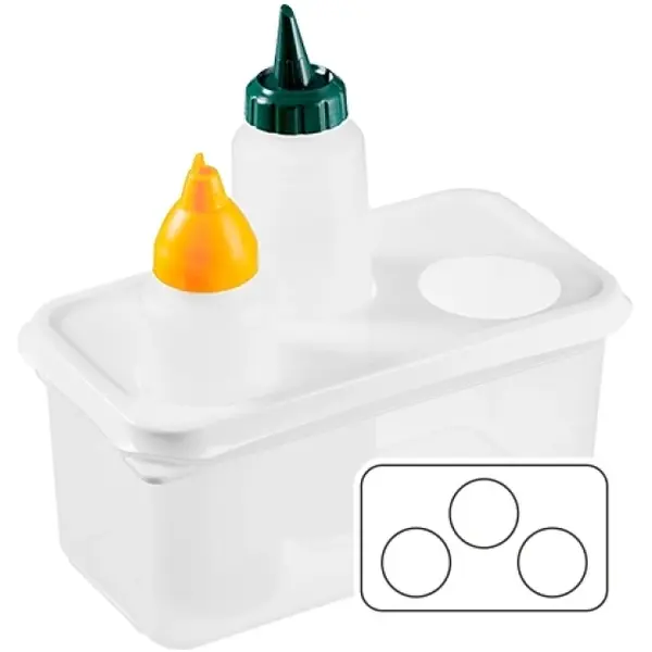 Doseerflessen-Organizer | Kunststof | 1/3 GN | Cap. 3 flessen | 325x176x150(h)mm