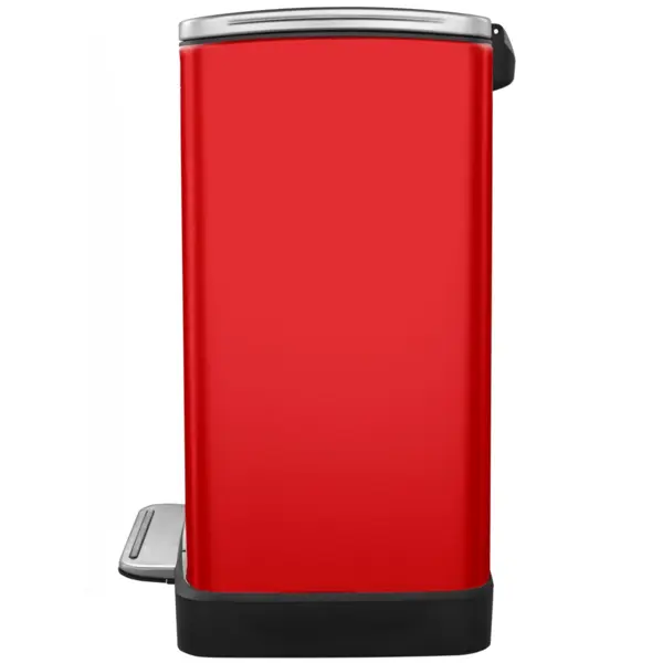 Pedaalemmer | E-CUBE | RVS | Rood | 46L | Klapdeksel | Anti Fingerprint | Afvalscheiding | 500x345x650(h)mm
