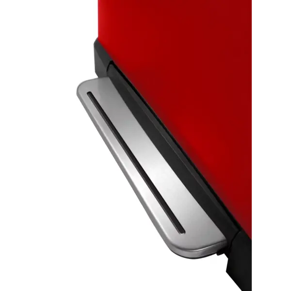 Pedaalemmer | E-CUBE | RVS | Rood | 46L | Klapdeksel | Anti Fingerprint | Afvalscheiding | 500x345x650(h)mm