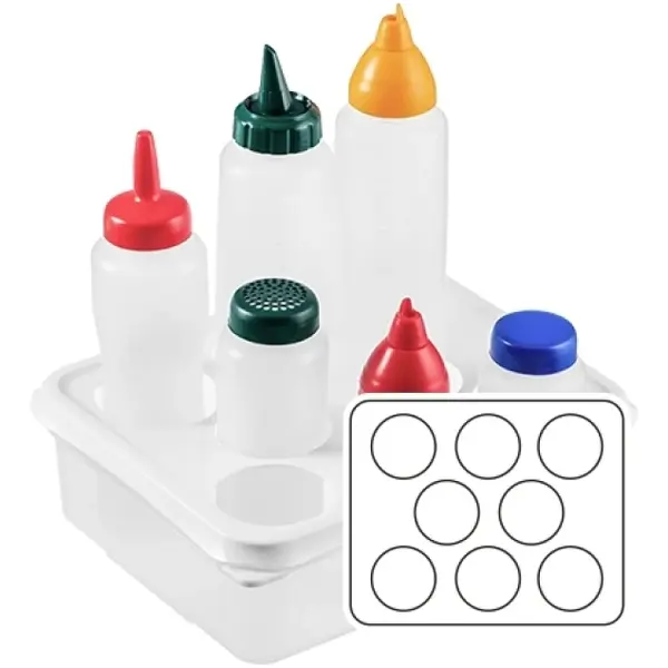 Doseerflessen-Organizer | Kunststof | 1/2 GN | Cap. 8 flessen | 325x265x100(h)mm