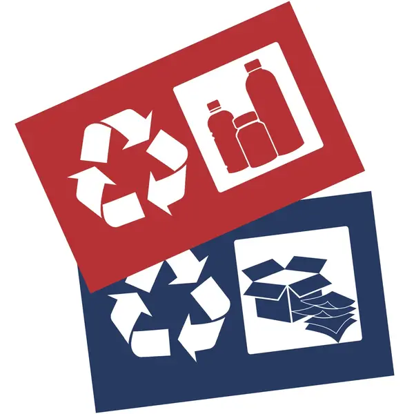 Afvalscheiding Stickerset | Rood/Blauw | Luxus Afvalzakhouder | 2 Stuks | 340x210mm