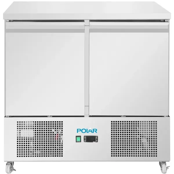 Koelwerkbank | U-SERIE | Energiezuinig | 257L | 2 Deuren (1/1 GN) | +2°C/+8°C | Geforceerd | Wielen (Geremd) | 903x700x870(h)mm