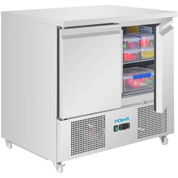 Koelwerkbank | U-SERIE | 257L | 2 Deuren (1/1 GN) | +2°C/+8°C | Geforceerd | Wielen (Geremd) | 903x700x870(h)mm