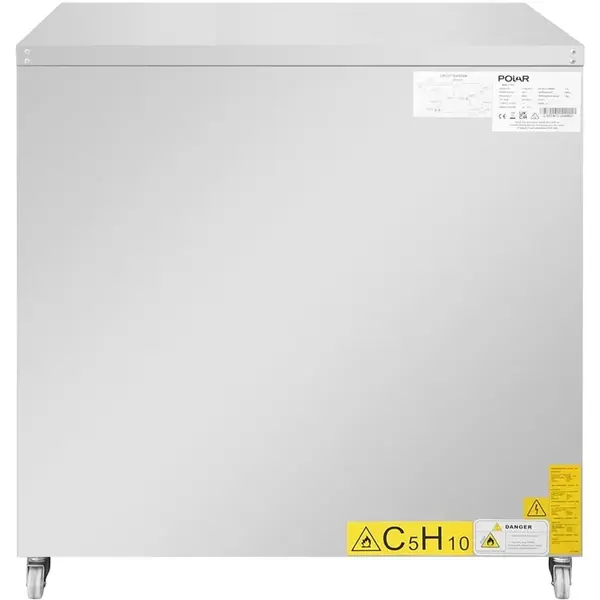 Koelwerkbank | U-SERIE | Energiezuinig | 257L | 2 Deuren (1/1 GN) | +2°C/+8°C | Geforceerd | Wielen (Geremd) | 903x700x870(h)mm