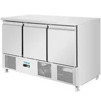 Polar Koelwerkbank | U-SERIE | Energiezuinig | 400L | 3 Deuren (1/1 GN) | +2°C/+8°C | Geforceerd | Wielen (Geremd) | 1368x700x870(h)mm