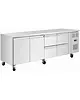 Polar Koelwerkbank | U-SERIE | 616L | 2 Deuren + 4 Laden (2/1 GN) | -2°C/+8°C | Geforceerd | Wielen (Geremd) | 2230x700x860(h)mm 