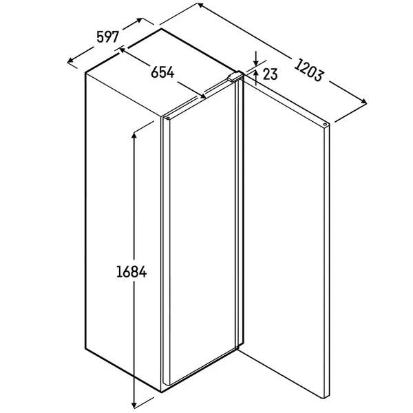 Koelkast | PERFORMANCE | 347L | Grijs | +2°C/+9°C | Geforceerd | 597x654x1684(h)mm
