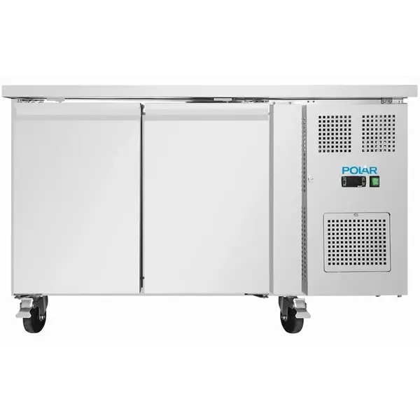 Koelwerkbank | U-SERIE | 260L (2/1 GN) | 2 Deuren | -2°C/+8°C | Geforceerd | Wielen (Geremd) | 1360x600x860(h)mm