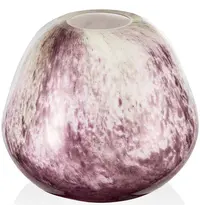 YUYU Kaarsenhouder | FUSION LAVENDER | Glas | Lichtpaars/Crème | Ø150x130(h)mm 