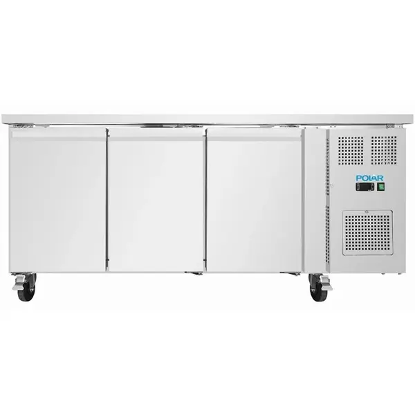 Koelwerkbank | U-SERIE | 231L | 3 Deuren | -2°C/+8°C | Geforceerd | Wielen (Geremd) | 1795x600x860(h)mm