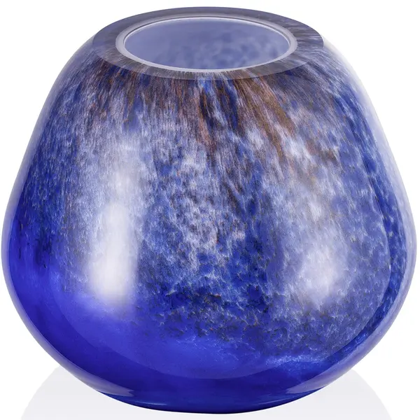 Kaarsenhouder | FUSION | Glas | Donkerblauw/Bruin | Ø150x130(h)mm