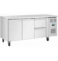 Polar Koelwerkbank | U-SERIE | 242L (1/1 GN) | 2 Deuren + 2 Laden | -2°C/+8°C | Geforceerd | Wielen (Geremd) | 1795x700x860(h)mm