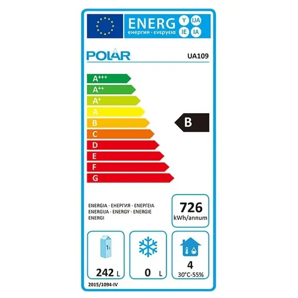 Koelwerkbank | U-SERIE | 242L (1/1 GN) | 2 Deuren + 2 Laden | -2°C/+8°C | Geforceerd | Wielen (Geremd) | 1795x700x860(h)mm