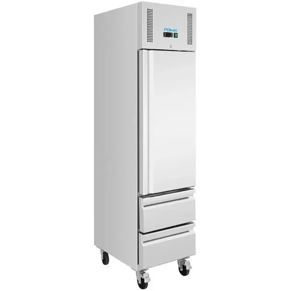 Koelkast | G-SERIE | 292L (1/1 GN) | RVS | +2°C/+8°C | Geforceerd | Wielen (Geremd) | 484x745x2100(h)mm