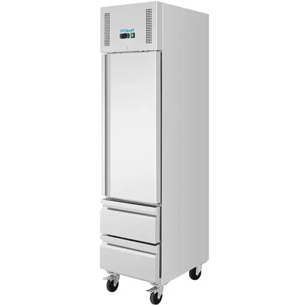 Koelkast | G-SERIE | 292L (1/1 GN) | RVS | +2°C/+8°C | Geforceerd | Wielen (Geremd) | 484x745x2100(h)mm